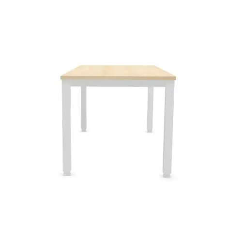 Bureau Bruxelles – 160 x 80 cm – Plateau acacia et pieds blancs - FIDUCIAL