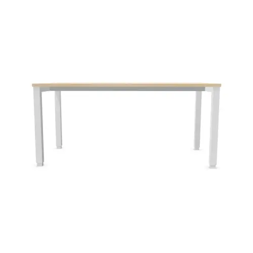 Bureau Bruxelles – 160 x 80 cm – Plateau acacia et pieds blancs - FIDUCIAL
