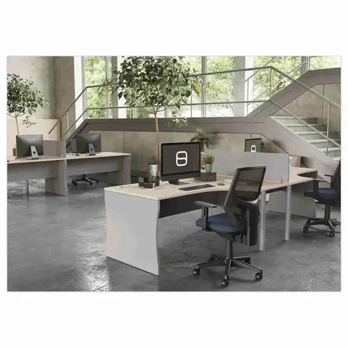 Bureau BUDAPEST compact retour &agrave; gauche acacia L160 