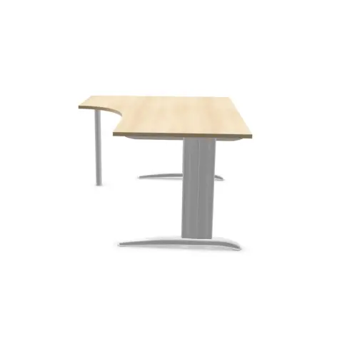 Bureau BUENOS AIRES compact retour à gauche acacia clair/blanc, L160