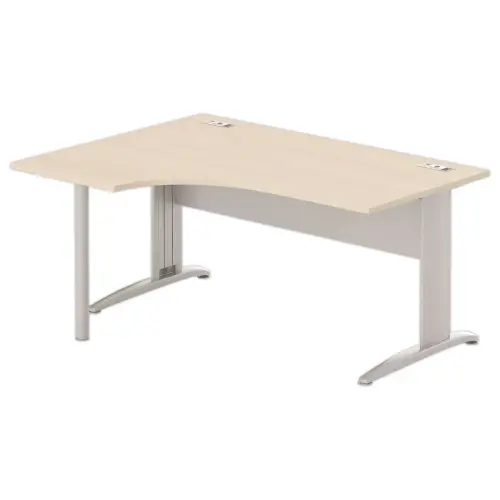 Bureau BUENOS AIRES compact retour à gauche acacia clair/alu