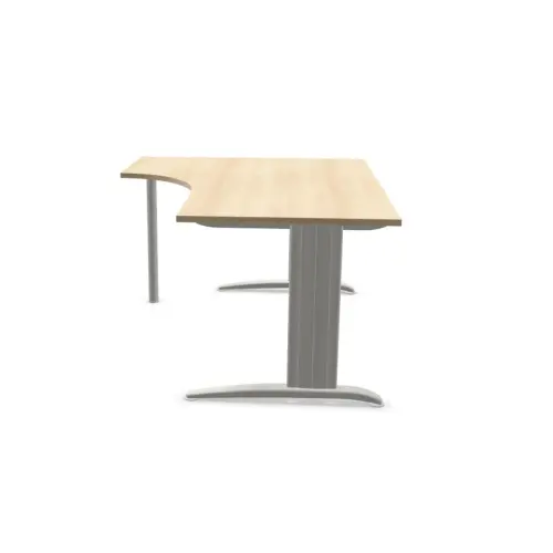 Bureau BUENOS AIRES compact retour à gauche acacia clair/alu