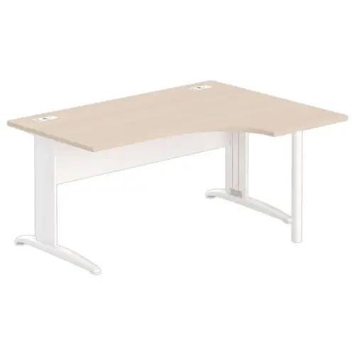 Bureau BUENOS AIRES compact retour à droite acacia/blanc, L160