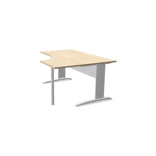 Bureau BUENOS AIRES compact retour à droite acacia/blanc, L160