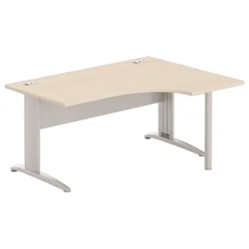 Bureau BUENOS AIRES compact retour à droite acacia/alu, L160