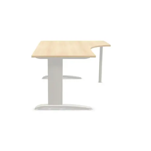 Bureau BUENOS AIRES compact retour à droite acacia/alu, L160