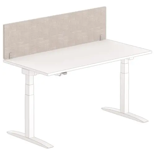 Cloisonnette acoustique pour bureau - L.160 - Gris et pince alu 