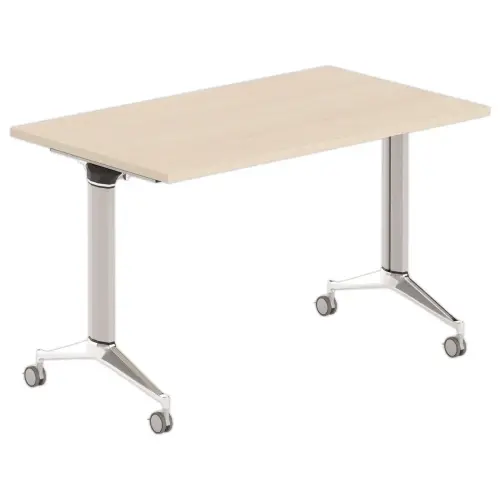 Table rabattable - 120 x 70 cm - Acacia clair et aluminium