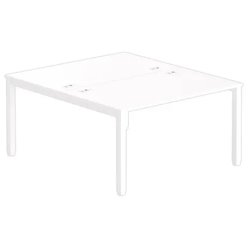 Bureau vis à vis 4 pieds 140 X 160 X 74 blanc/blanc