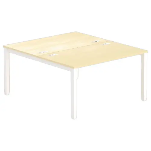Bureau vis à vis 4 pieds 140 X 160 X 74 hêtre/blanc