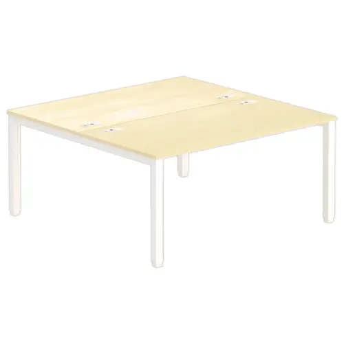 Bureau vis à vis 4 pieds 160 X 160 X 74 hêtre/blanc