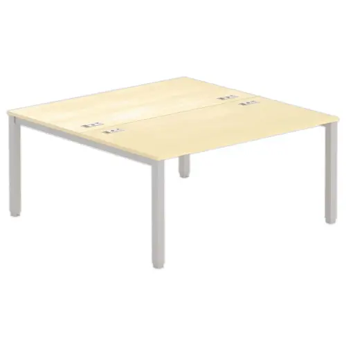 Bureau vis &agrave; vis 4 pieds 160 X 160 X 74 h&ecirc;tre/alu 