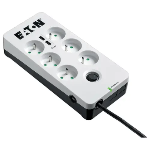Parasurtenseur 6 prises + 2 ports USB 