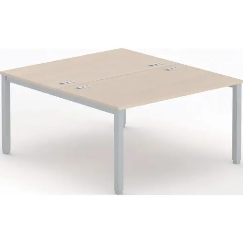 Bureau vis à vis 4 pieds 140 X 160 X 74 acacia/alu