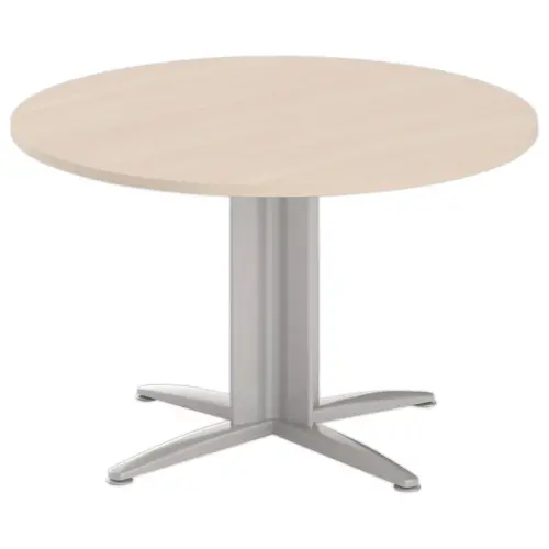 Table réunion ronde diam. 116 cm acacia/aluminium