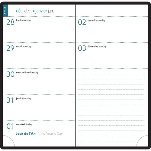 Agenda Semainier de poche Exacompta EasyTime  -9 x 17 cm 