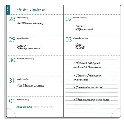 Agenda Semainier de poche Exacompta EasyTime  -9 x 17 cm 