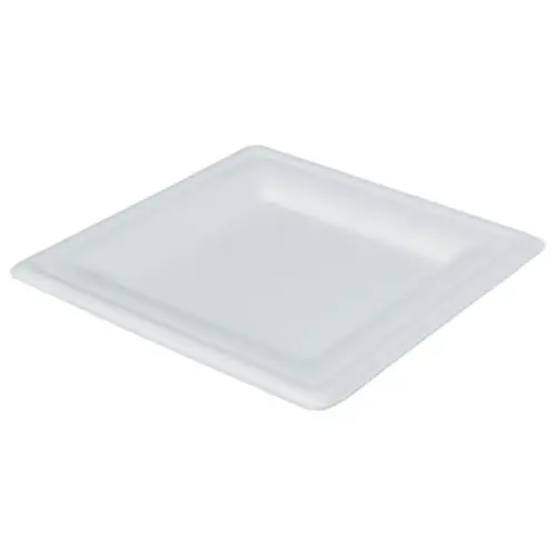 50 Assiettes biodégradables carrées 20 cm