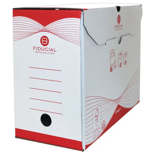 10 Bo&icirc;tes &agrave; archives Easy Color  - Dos 15 cm - rouge - FIDUCIAL 