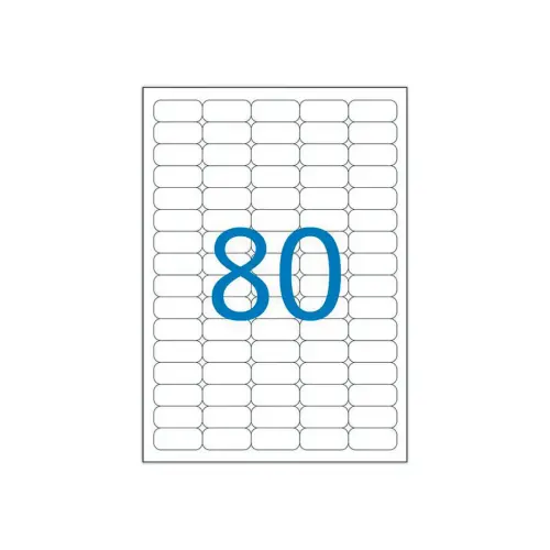 25 Planches d'étiquettes enlevables laser35,6x16,9 mm 2000 étiq/boîte
