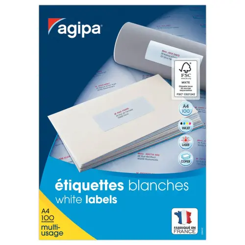 100 Planches d'étiquettes multiusages 70x70 mm soit 1200 étiq/boîte