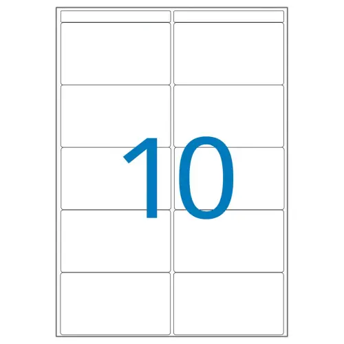 16 Planches d'&eacute;tiquettes multi-usages 38,5x65 mm, blanc, 160 &eacute;tiq. 