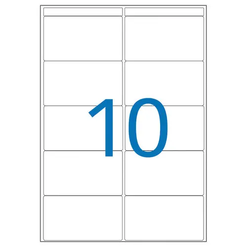 16 Planches d'&eacute;tiquettes multi-usages 38,5x65 mm, blanc, 160 &eacute;tiq. 