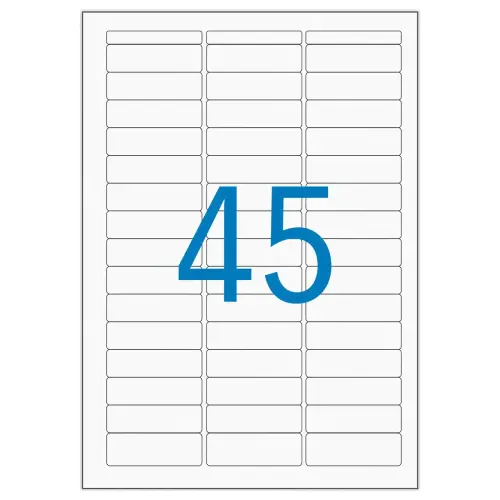 16 Planches d'&eacute;tiquettes multi-usages 12,8x38 mm, blanc - 720 &eacute;tiq. 