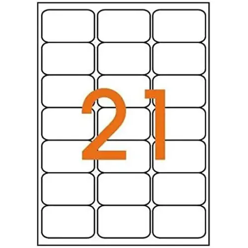 100 Planches d'étiquettes laser 63,5 x 38,1mm soit 2100 étiq/boîte - APLI