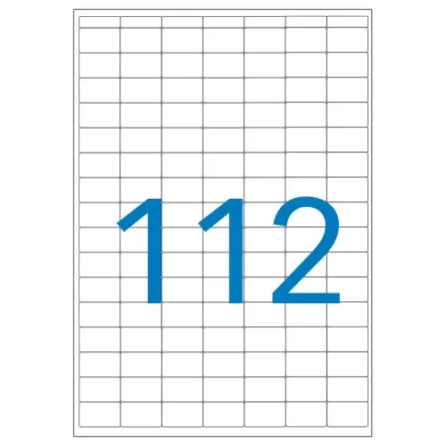 16 Planches d'étiquettes multi usages 12x18,3 mm, blanc - 1792 étiq.