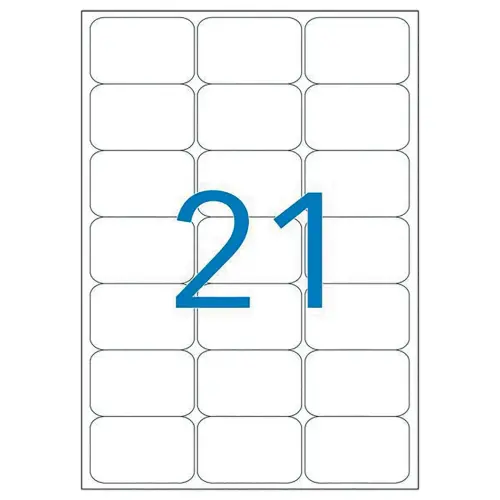 20 Planches d'&eacute;tiquettes transparentes 63,5x38,1 mm, 420 &eacute;tiq/bo&icirc;te 
