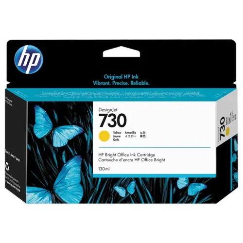 HP 730 cartouche d'encre jaune P2V64A 