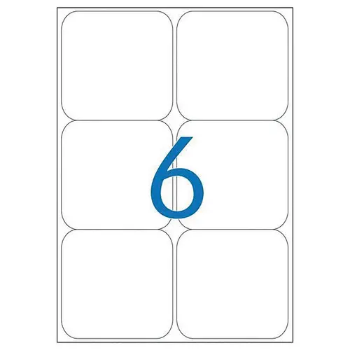 100 Planches d'&eacute;tiquettes laser L99,1xH93,1 mm soit 600 &eacute;tiq/bo&icirc;te 