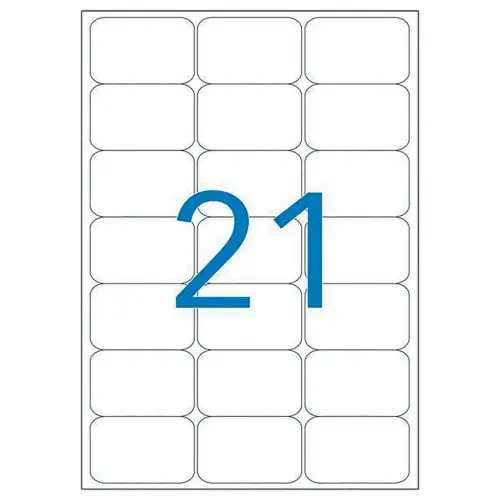 100 Planches d'&eacute;tiquettes laser 100% recycl&eacute;es 63,5X38,1 mm soit 2100 &eacute;tiq 