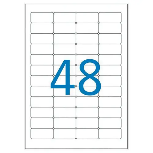 20 Planches d'étiquettes inaltérables laser 45,7x21,2mm 960 étiq. blanc