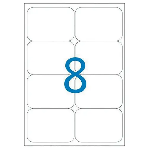 100 Planches d'étiquettes laser 100% recyclées 99,1X67,7 mm soit 800 étiq.