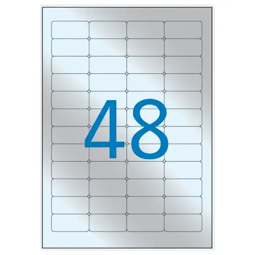 20 Planches d'&eacute;tiquettes inalt&eacute;rables laser 45,7x21,2mm 960 &eacute;tiq. argent 