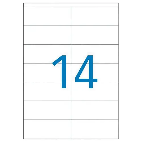 100 Planches d'étiquettes copieurs 105x42 mmsoit 1400 étiq/boîte
