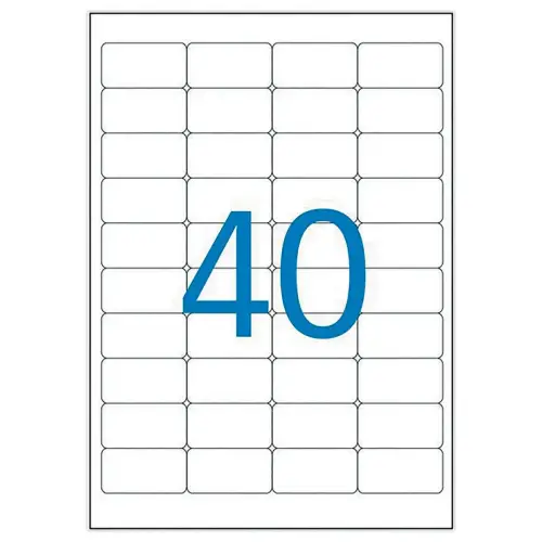 100 Planches de mini &eacute;tiquettes 45,7x 25,4mm soit 4000 &eacute;tiq/bo&icirc;te 