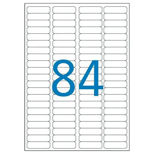 25 Planches d'étiquettes 46x11,1 mm soit 2100 étiq/boîte