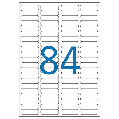 25 Planches d'étiquettes 46x11,1 mm soit 2100 étiq/boîte