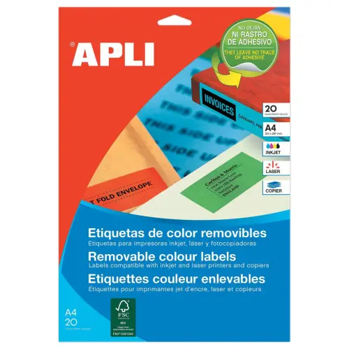 20 Planches d'étiquettes L63,5xH33,9 mm 480 étiq/ boîte,vert