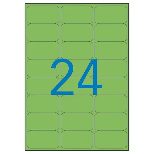 20 Planches d'étiquettes L63,5xH33,9 mm 480 étiq/ boîte,vert
