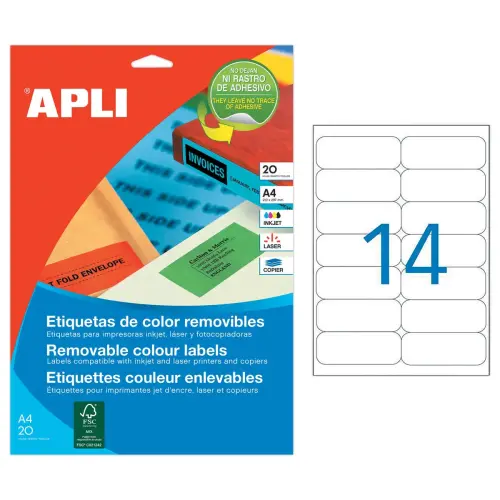 20 Planches d'étiquettes L99,1xH38,1 mm 280 étiq/boîte, jaune