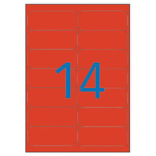 100 Planches d'étiquettes 99,1x38,1 mm 1400/boîte, rouge