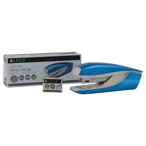 Agrafeuse de bureau WOW - 24/6-26/6 - Bleu - LEITZ 