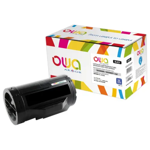 Toner éq. EPSON C13S050689, C13S050691 - Haute capacité - Noir - OWA