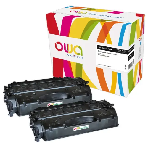 2 Toners éq. HP CE505X, CANON 719H BI pack - Haute capacité - Noir - OWA