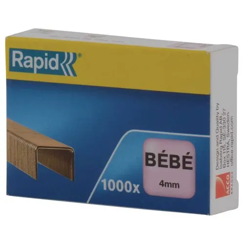 1000 Agrafes Bébé cuivrées pour agrafeuses de bureau - 4 mm - RAPID