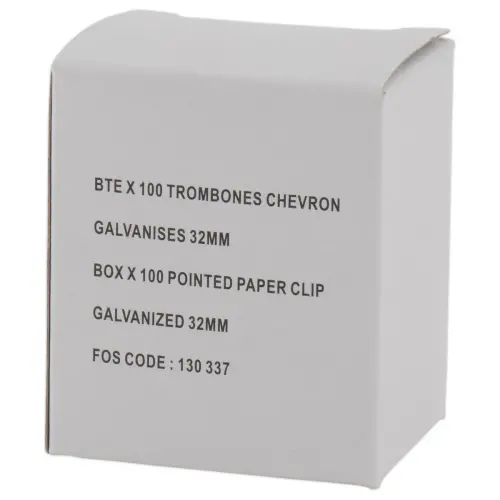 100 Trombones bout "chevron" en acier galvanisé - 32 mm